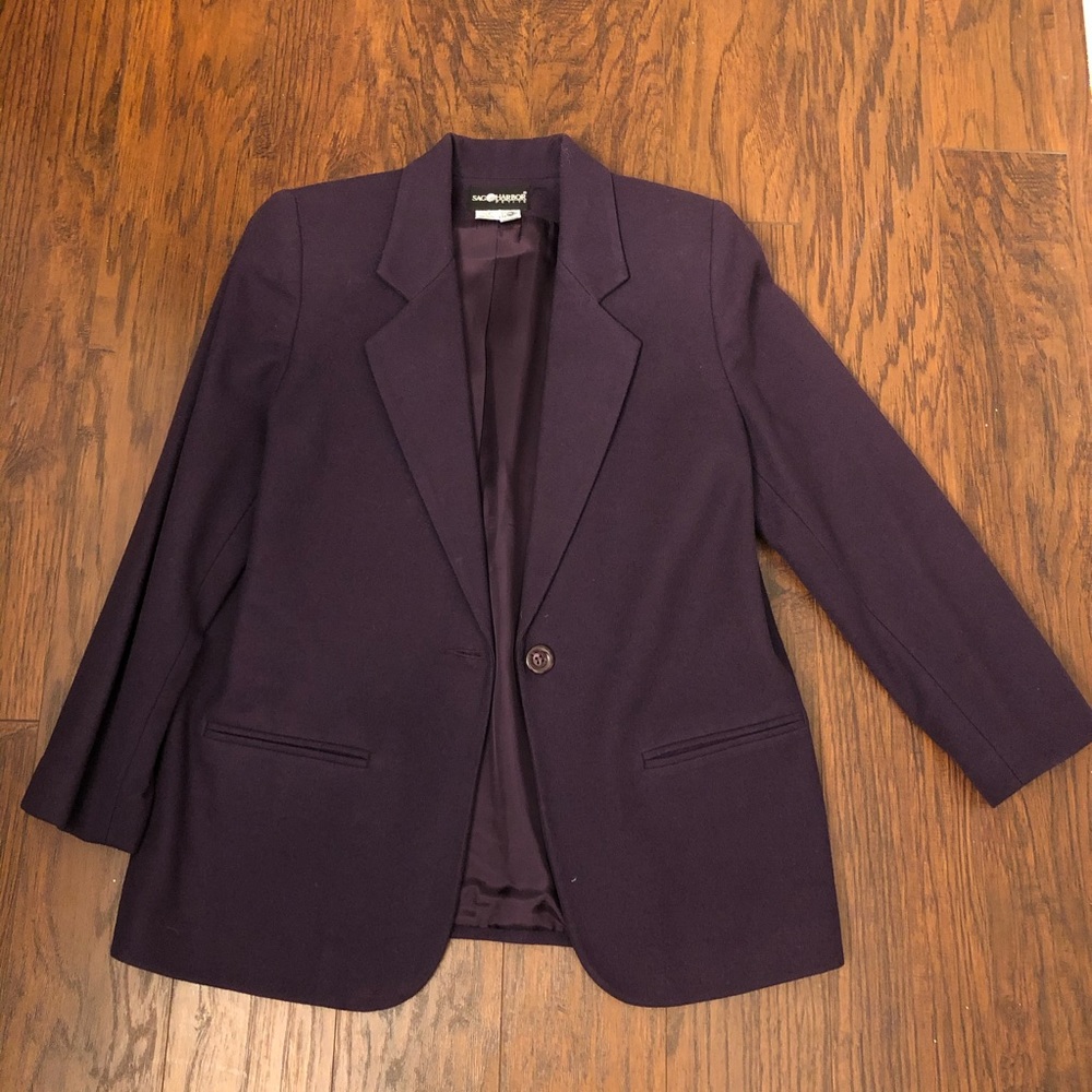 Wool Blazer 12P Plum/Purple